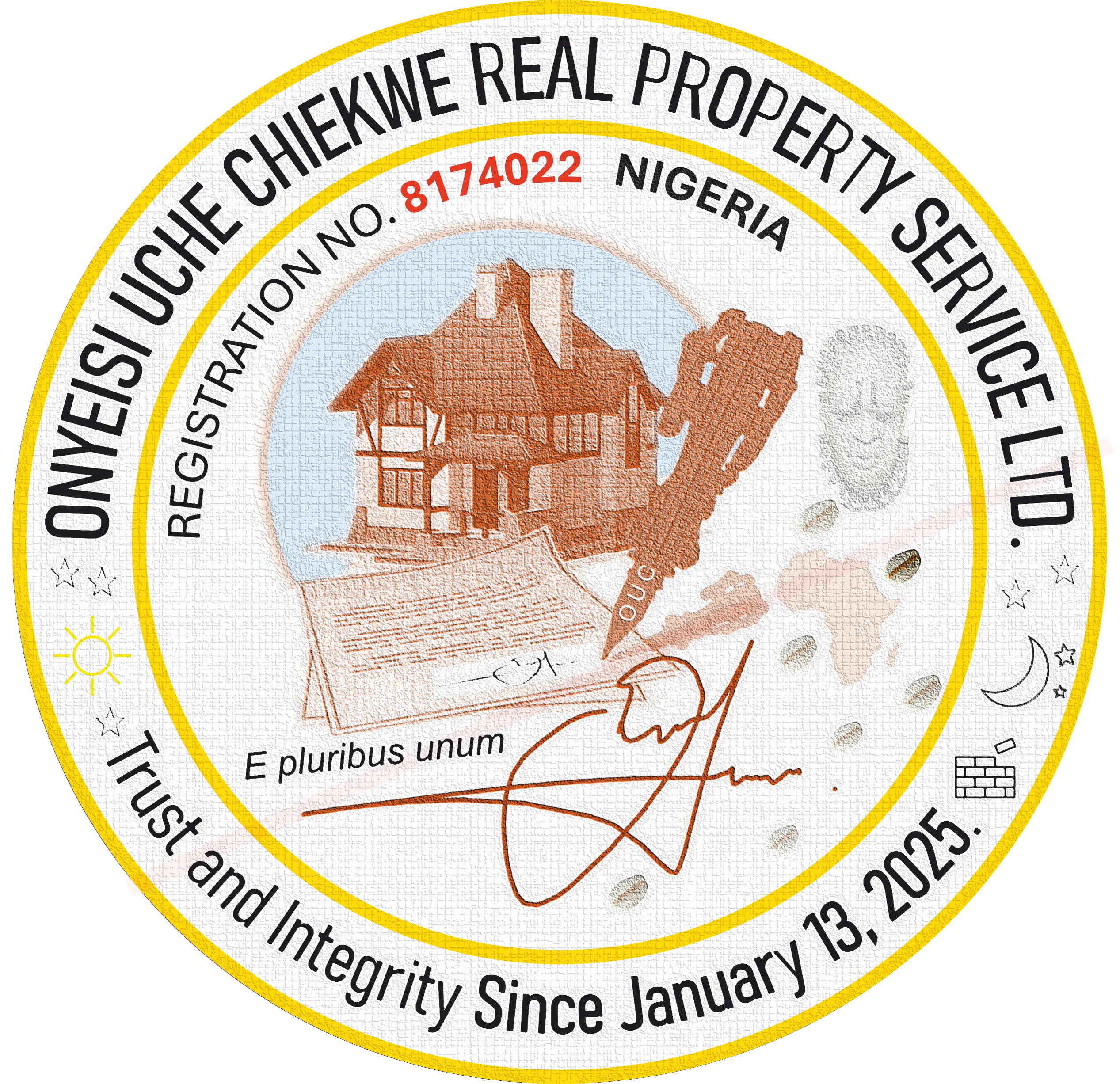Onyeisi Uche Chiekwe Real Property Service Ltd Seal